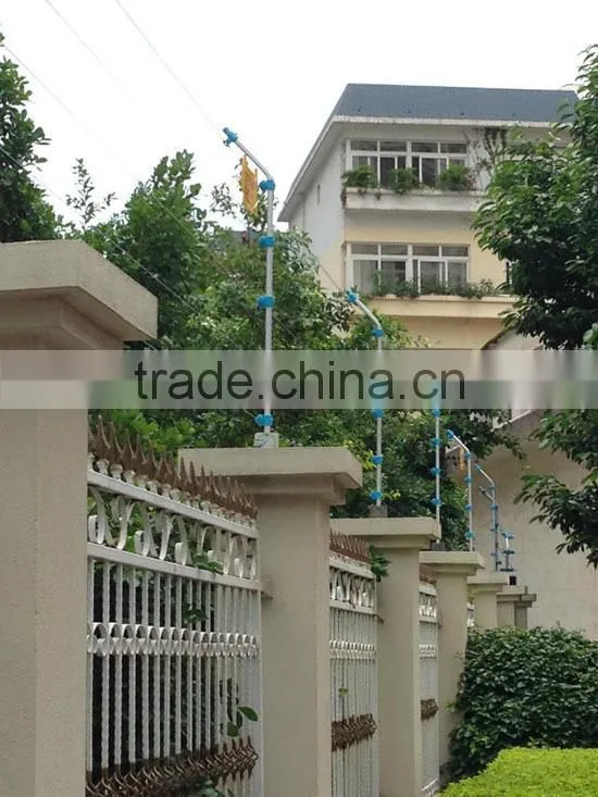 Electric fence insulator for terminal post and middle post of security perimeter electric fence system
