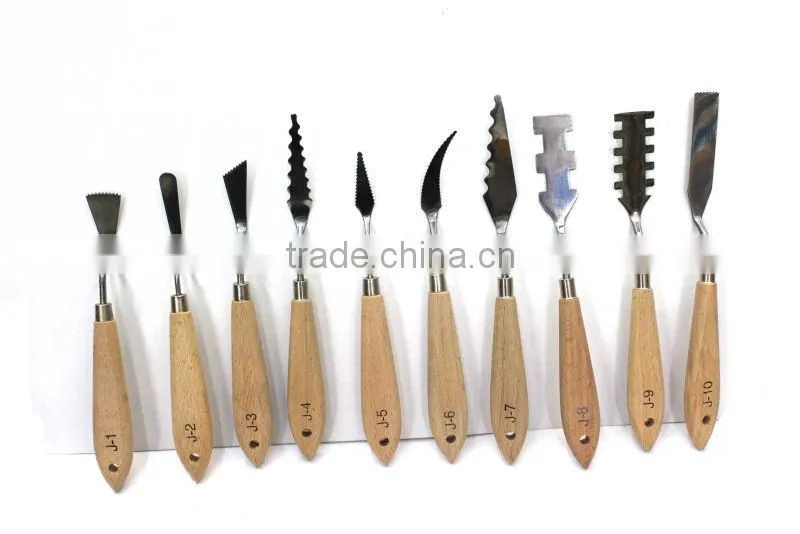 Newest hard stainless steel palette knife with wood handle