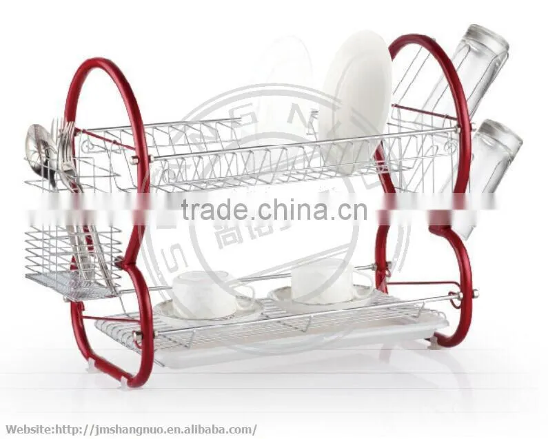 wooden Dish Rack with Plastic Tray