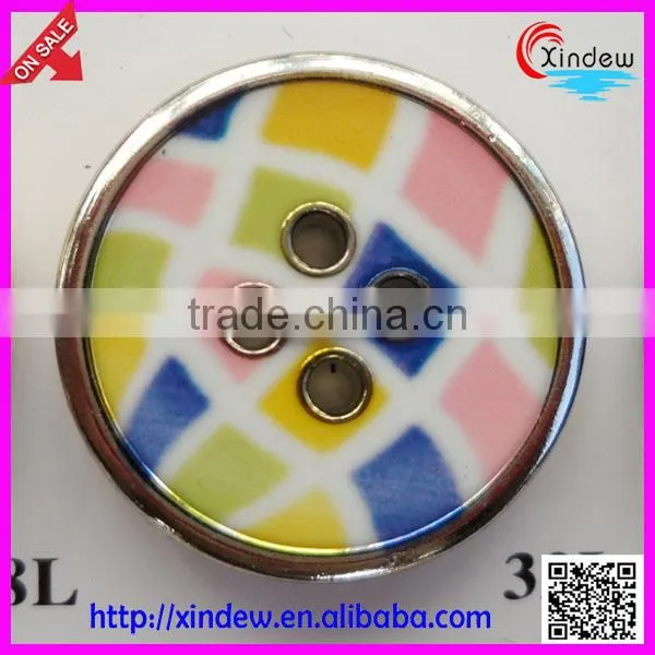 Fashion design Chinese style printing fancy plastic buttons