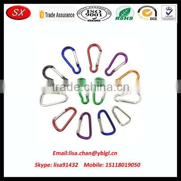 Custom Blue Anodized Aluminum Climbing Carabiner with Big Breaking Power
