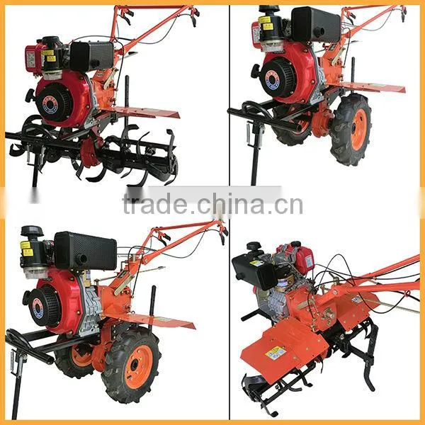 Mini garden tractor rotavator diesel power and gear drive