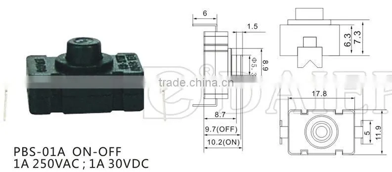 ON-OFF push button light switch