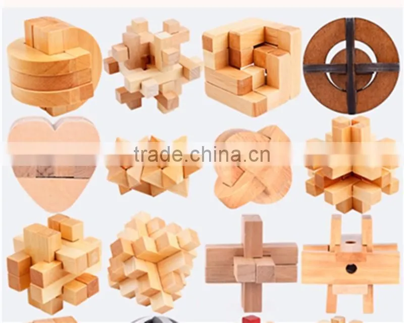 Wholesale kids Wooden IQ Intelligent Puzzle handheld Brain Game