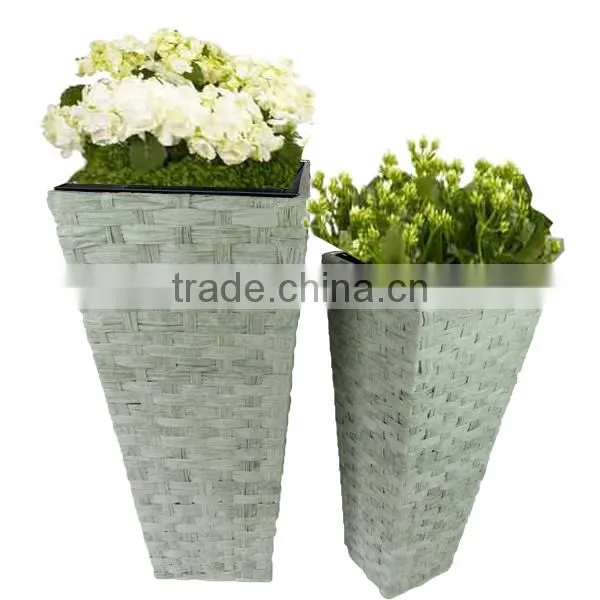 Decorative nursery planter garden natural rattan artificial flower pot