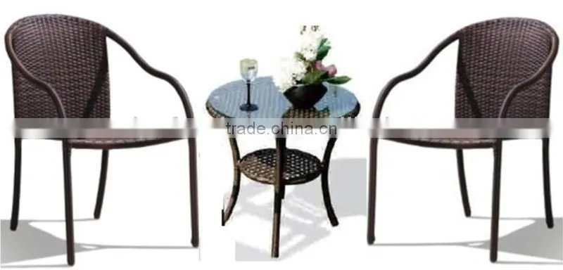 Synthetic rattan coffee furniture garden leisure table and chair (8030T+2040)