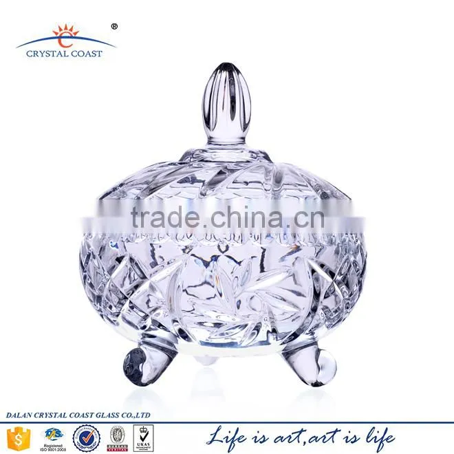Iran hot sale storm engaved fancy glass jars for sale