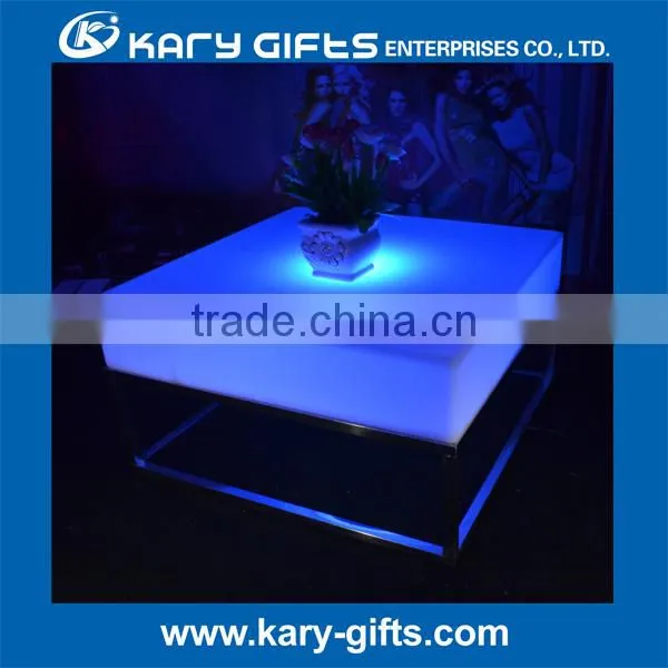 Light Up Party Events Coffee High Table PE Plastic LED Coffee Table