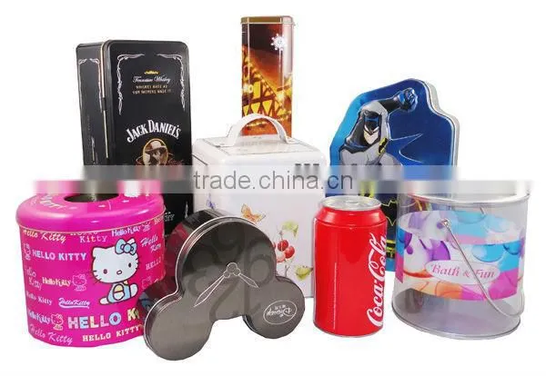 direct factory colored rectangular food tin box