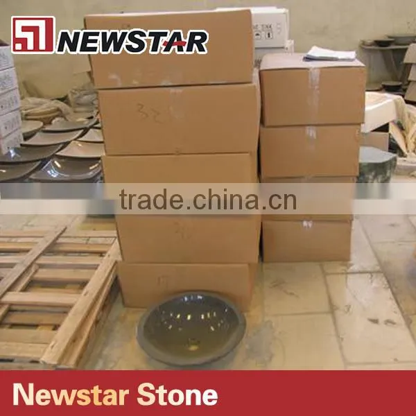 Newstar polished black stone sink for outdoor
