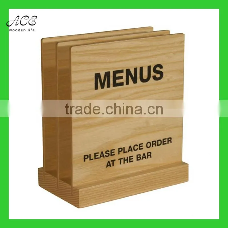 Wooden menu holder