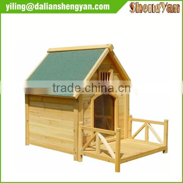 Prefab fir wooden dog house with porch