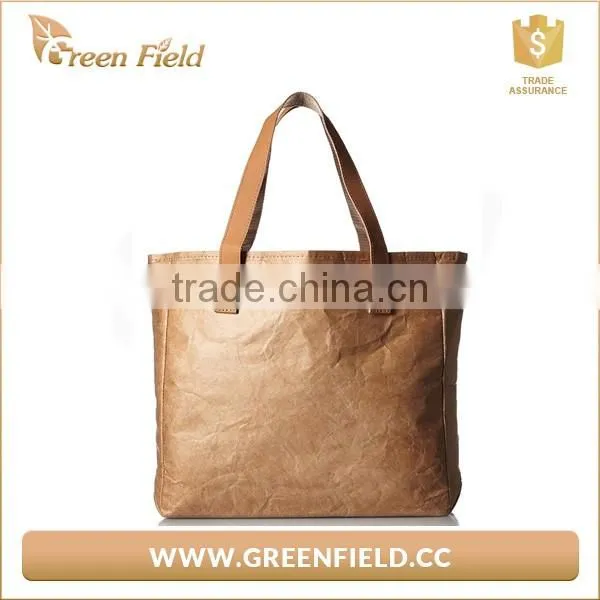 Brown color shopping bags waterproof tyvek paper lady shopping bag
