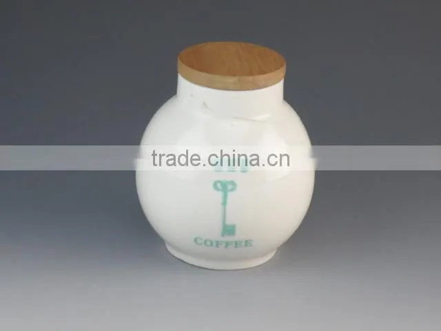 Ceramic Type France Style Eiffel Tower Design Canister/Jar With Wooden Lid