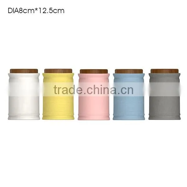 Modern Design Concrete Candle Jar/Cement candle jar with wooden lid for Home Decor
