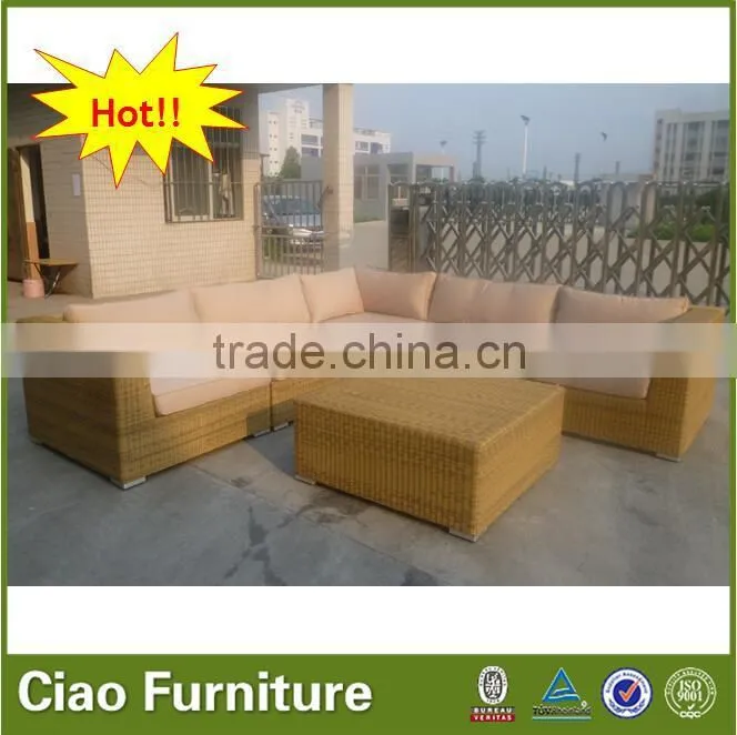 Outdoor L shape sofa set rattan outdoor furniture