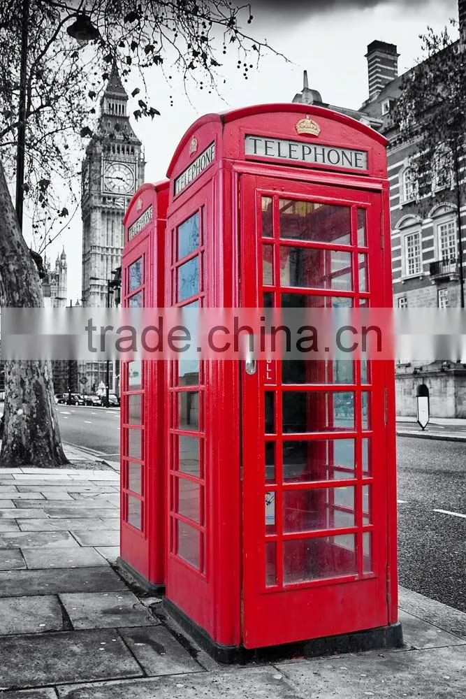 Freestanding antique outdoor metal frame telephone booth