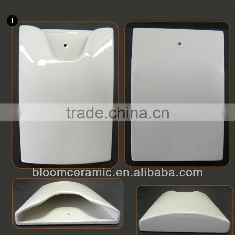 White ceramic hanging humidifier with metal "S" hook