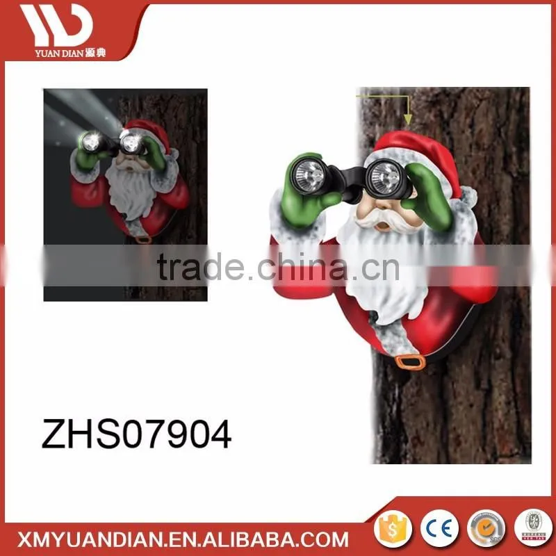 Wholesale Solar Led Outdoor Wall Light Polyresin Resin Christmas Ornaments For Tree Decoration