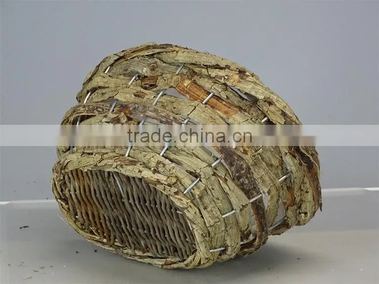 Natural rattan flower basket oval pot planting