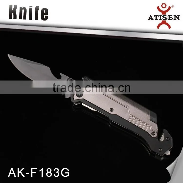 Top Quality Tactical Folding Knife 3Cr13+Aluminium Camping Knife With LED Car Glass Breaker Belt Cutter Fire Start Tools