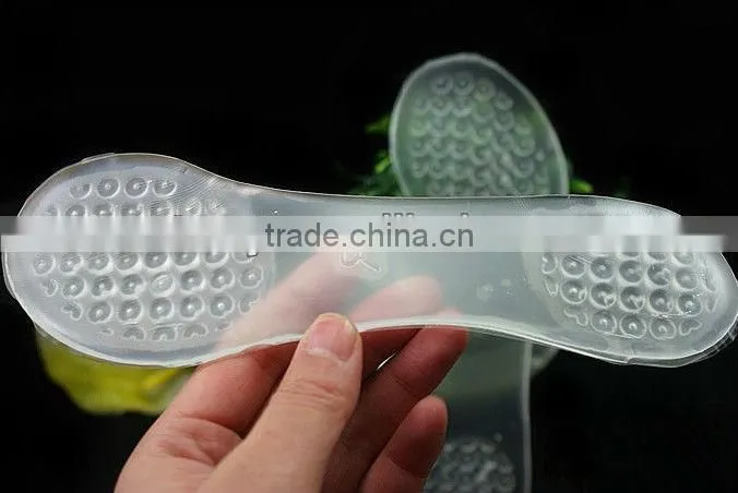 Feet Massage Gel Insoles with Arch Support /Silicone Massaging Shoe Insoles Language Option French /comfortable gel insole/