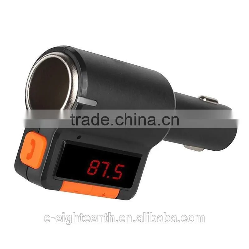 2016 hot Wireless Bluetooth LED Display Car FM Transmitter MP3 Player with Dual USB Car Charger