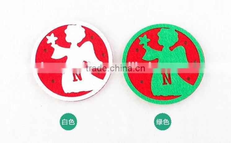 New Year Gifts Colorful Round Christmas Cartoon Fabric Coaster Wholesale