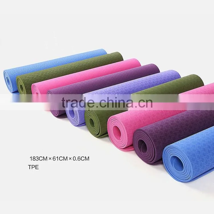 Wholesale ECO Custom Label anti-slip TPE Yoga Mat For Fitness