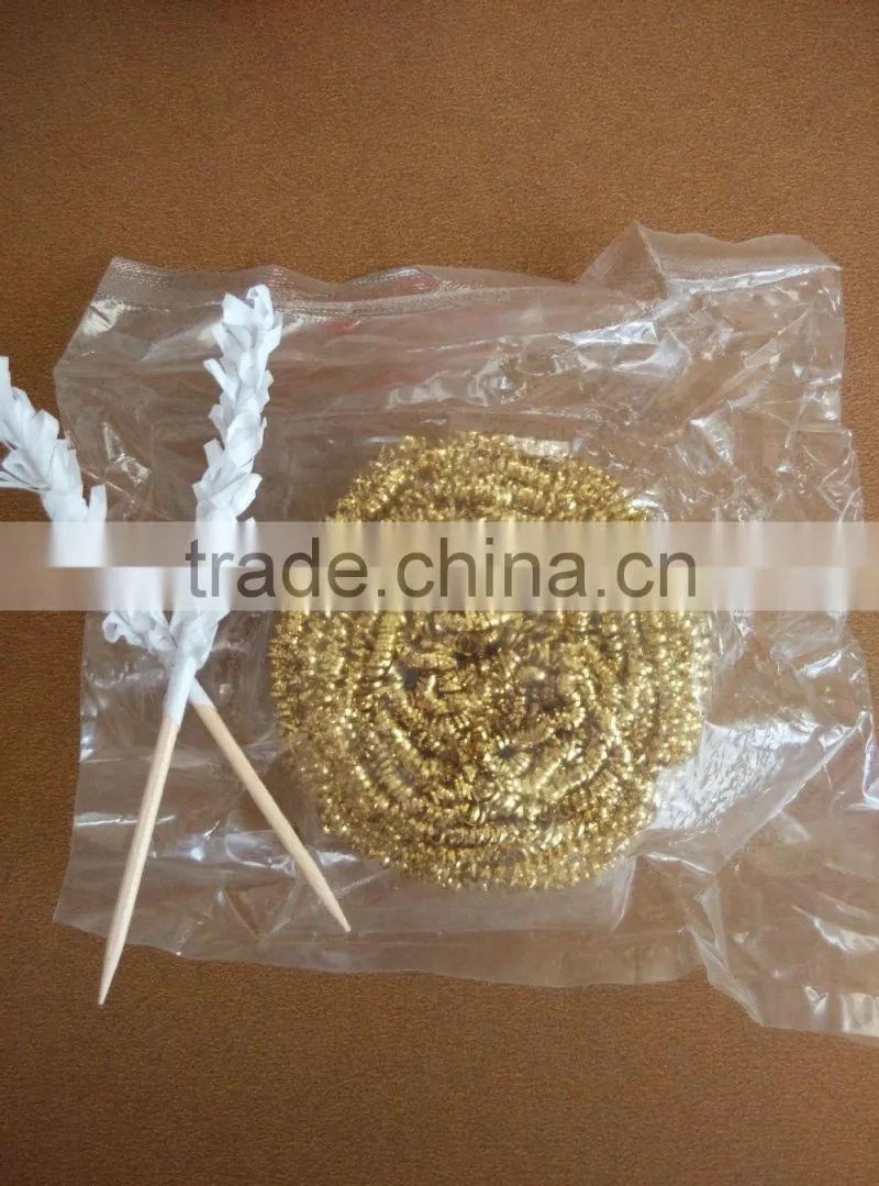 gold stainless steel wire/stainless scourer for Household Kitchen cleaning ball