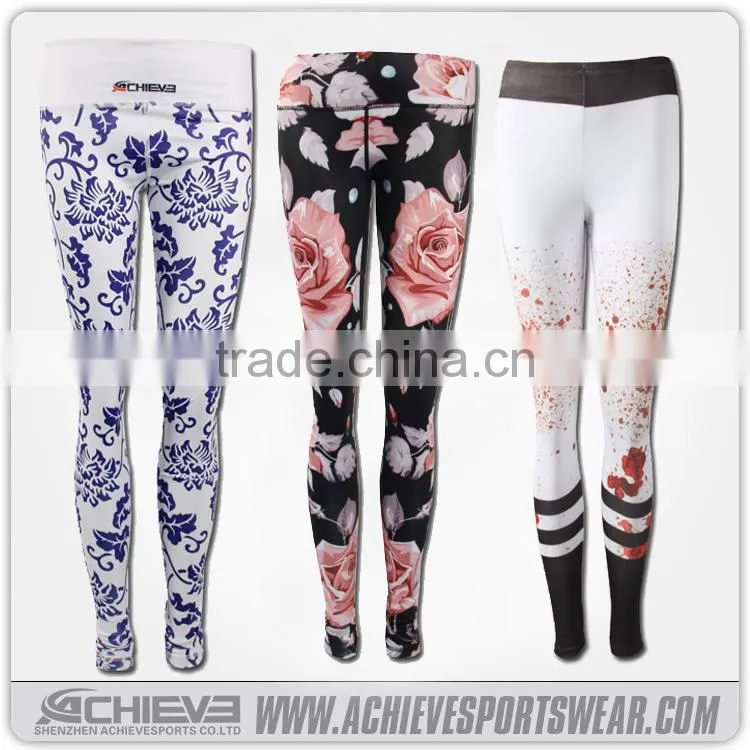 Wholesale gym customized yoga wear leggings / Digital printing yoga shorts gym leggings