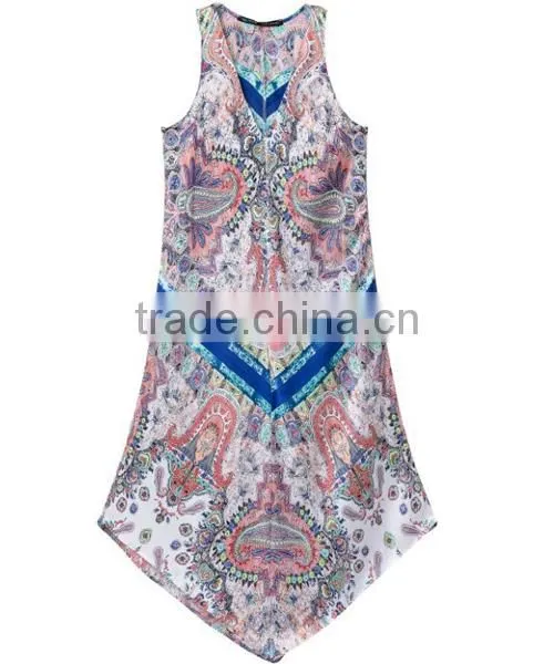 HD-D148 hot design elegant fashion floral women dress/casual ladies dress