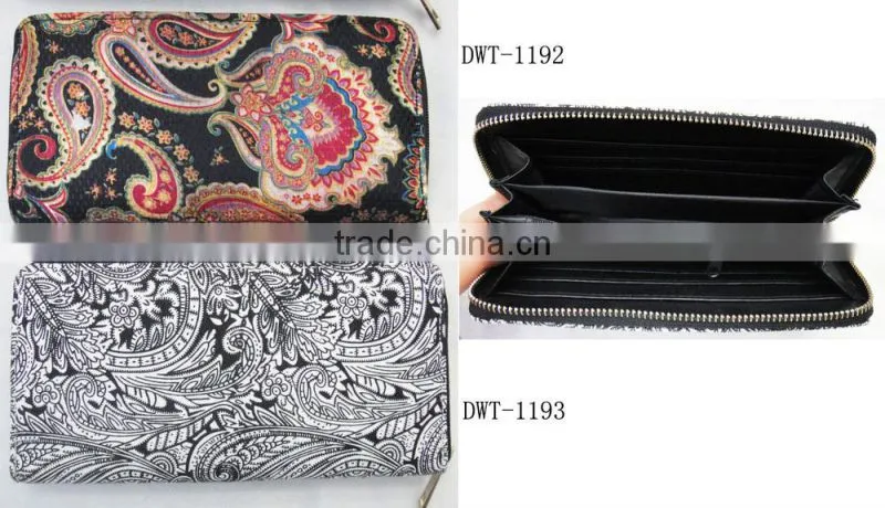 New stylish women canvas cotton classic floral wallet