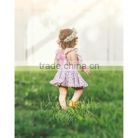 Adjustable Straps Floral Pinafore Baby Dress Girls Soft Baby Wear Clothes
