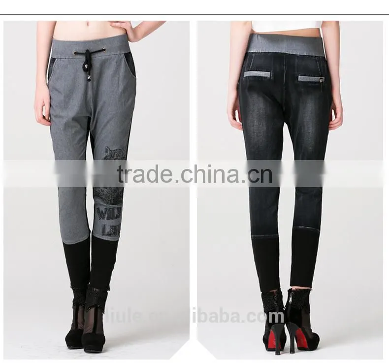 animal pattern embroideried women sweat pants for wholesale