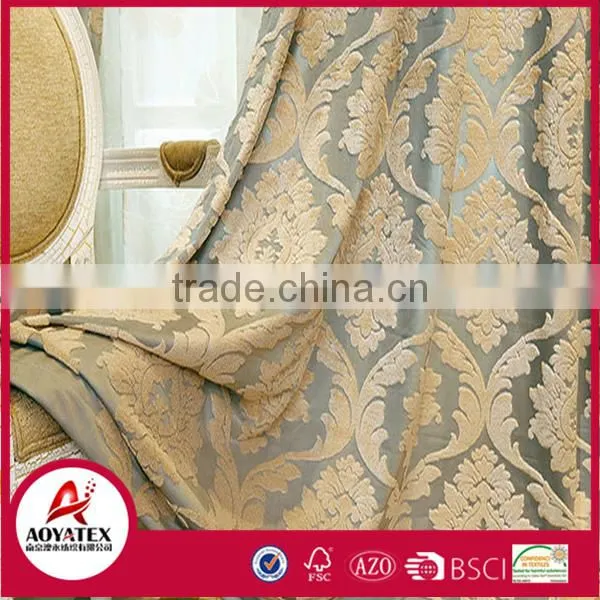 100% polyester latest elegant flocking curtains for the living room