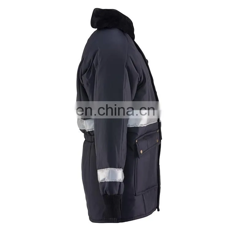 Low temperature resistant cold proof cold room freezer fleece jacket with reflector