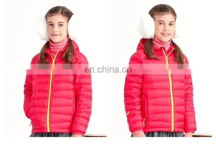 Winter comfortable 20D nylon ultralight kid down jacket with hood