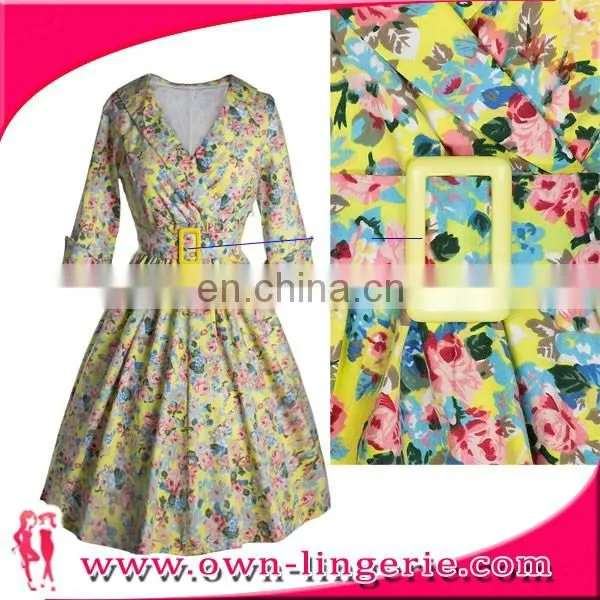 Retro Dress wholesale Classic women 1950s 3/4 sleeve vintage rockabilly swing dress/party dress/evening dress