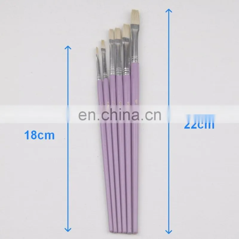 Short Wooden Handle Natural Artist Bristle Brushes