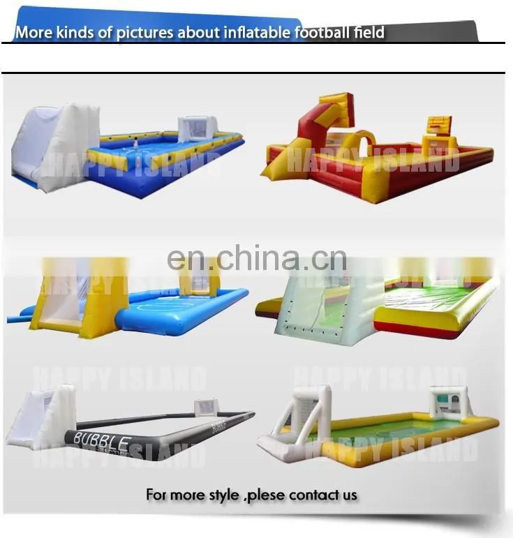 HI Commercial Outdoor Inflatable Ball Race Game Filed with Floor, PVC tarpaulin ball field for Football and Sport