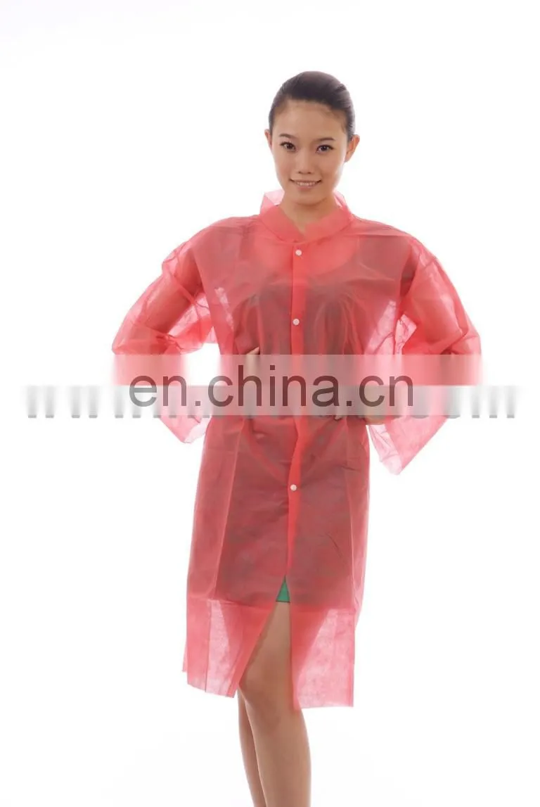 Cheap Disposable Lab Coat With Collar and Snap For Sale
