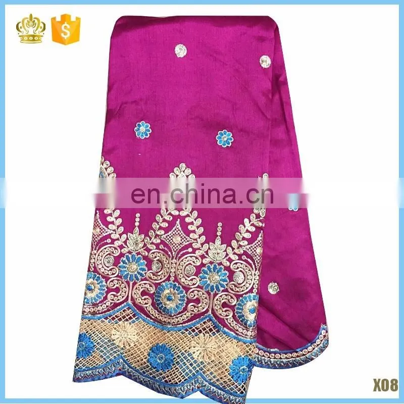 2014 african wear beaded raw silk george raw silk fabric for sale No.LG41200489