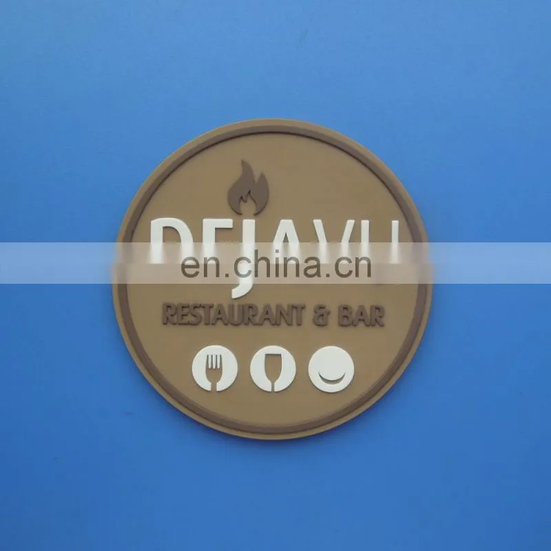 Soft pvc white color round shape colorful company logo soft pvc cup coaster