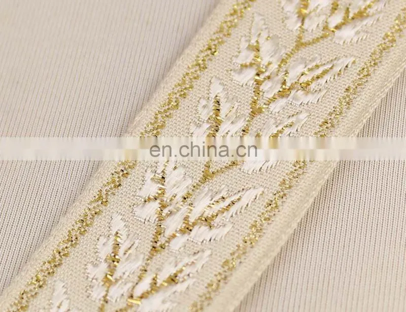 Elegant gold metallic yarn ribbon for garment RB0382