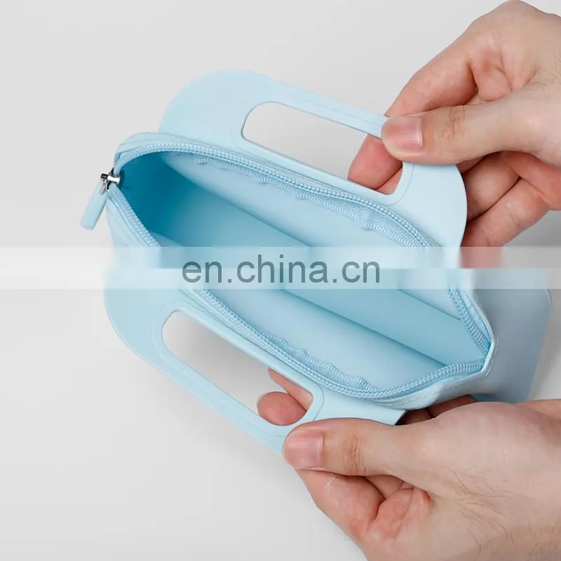 Women Tote Purse Handbag Multi Useful Silicone Cosmetic Pouch Ladies Clutch Wallet
