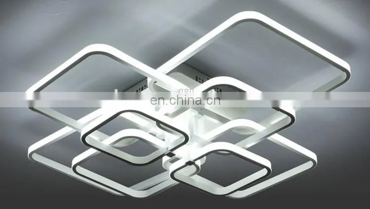 Creative square personality led ceiling light for living room