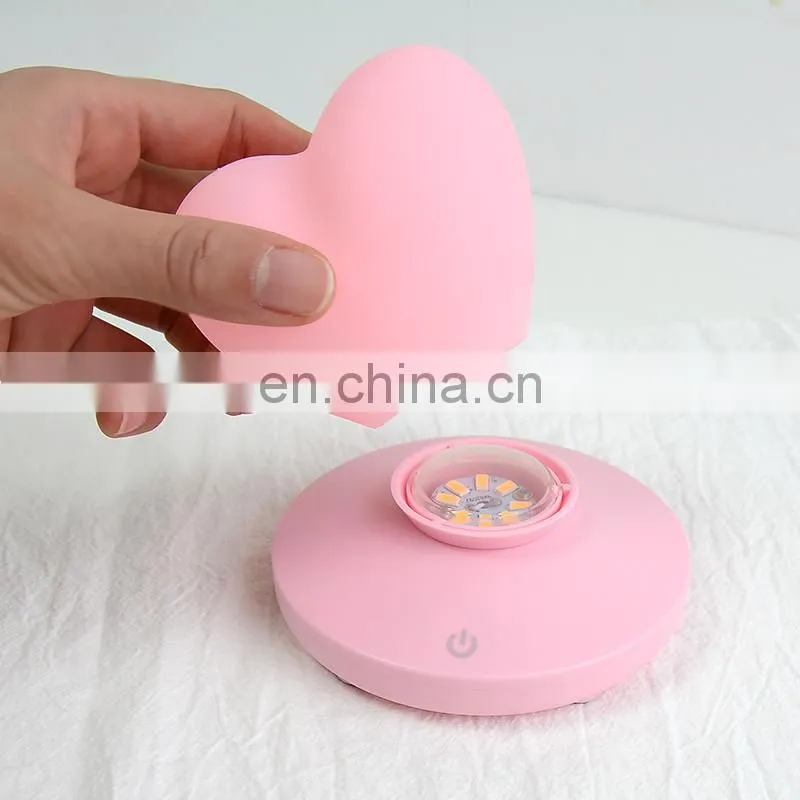 Amazon hot sale silicone heart shape led romantic atmosphere lamp for gift