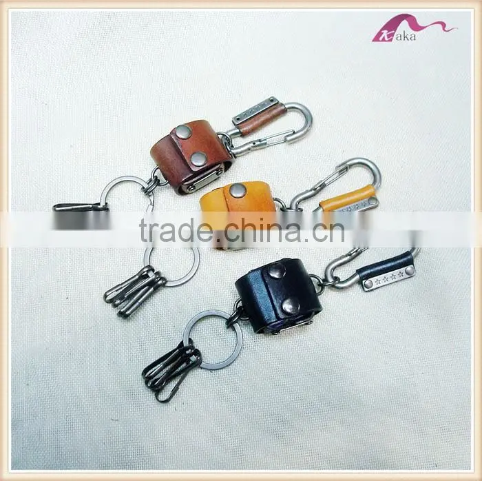 Personalized Men Leather Keychains For Multiple Keys Promotional