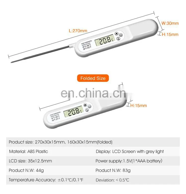 ABS Plastic Household Indoor LCD Digital Thermometer Hygrometer For Meat